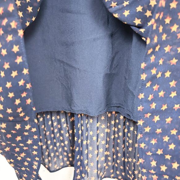 Anthropologie Seen Worn Kept Vega Pleated Star Print Illusion Sleeve Size 6 - Picture 12 of 16